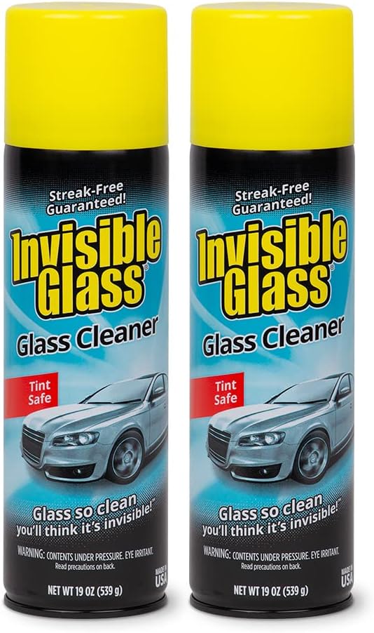 Invisible Glass 91164-2PK 19-Ounce Foam Cleaner for Auto and Home for a Streak-Free Shine, Deep Cleaning Foaming Action, Safe for Tinted and Non-Tinted Windows, Ammonia Free,...