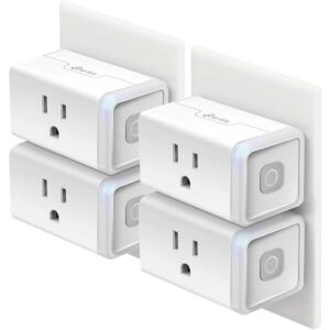 Kasa Smart Plug HS103P4, Smart Home Wi-Fi Outlet Works with Alexa, Echo, Google Home & IFTTT, No Hub Required, Remote Control, 15 Amp, UL Certified, 4-Pack, White