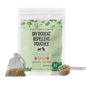 Kate's Home & Garden DIY Peppermint Oil Rodent Repellent Pouches (10 Pouches). Mouse Repellent Indoor with Peppermint Oil & Cinnamon Oil to Repel Mice, Vamoose & Rats....