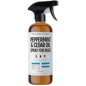 Kate's Home & Garden Peppermint Oil Spray for Bugs, Insects, Spiders. Indoor Repellent Pest Control with Cedarwood Oil (16oz, Natural, Non Toxic)