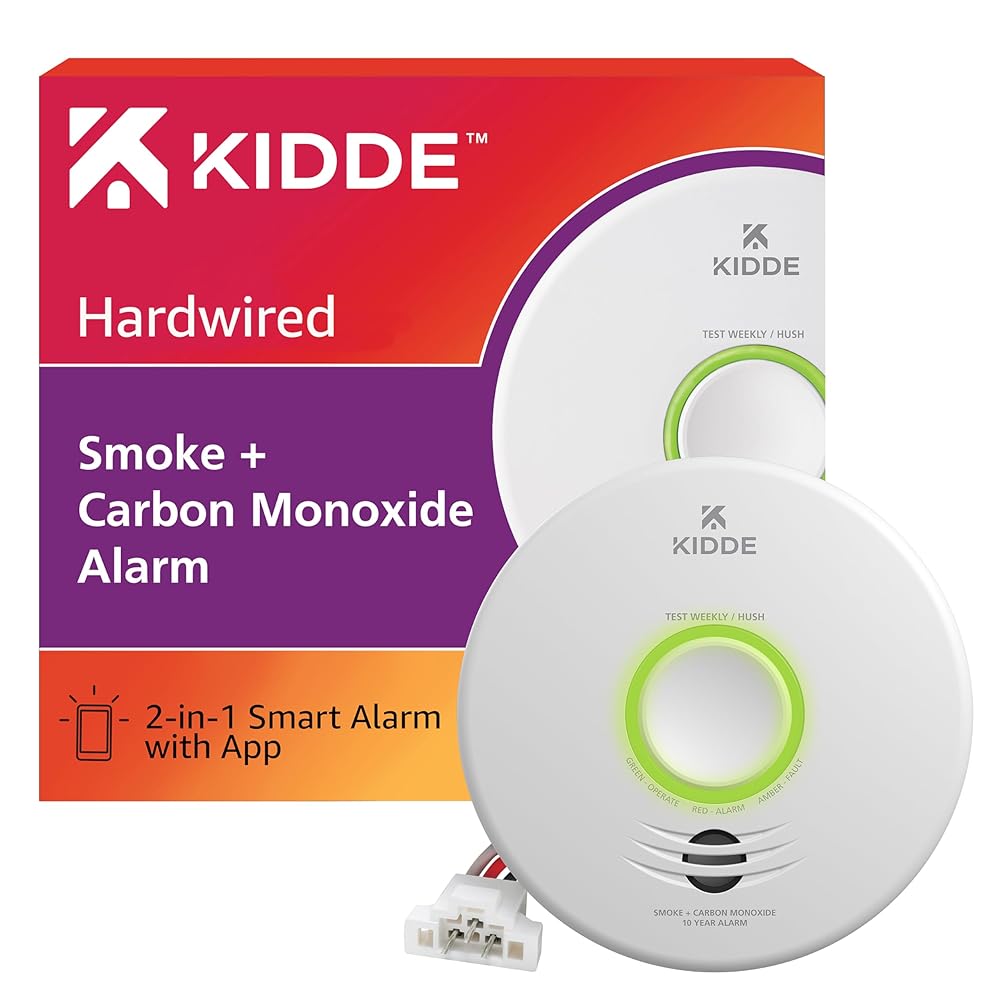 Kidde Smart Smoke & Carbon Monoxide Detector, WiFi, Alexa Compatible Device, Hardwired w/Battery Backup, Voice & App Alerts