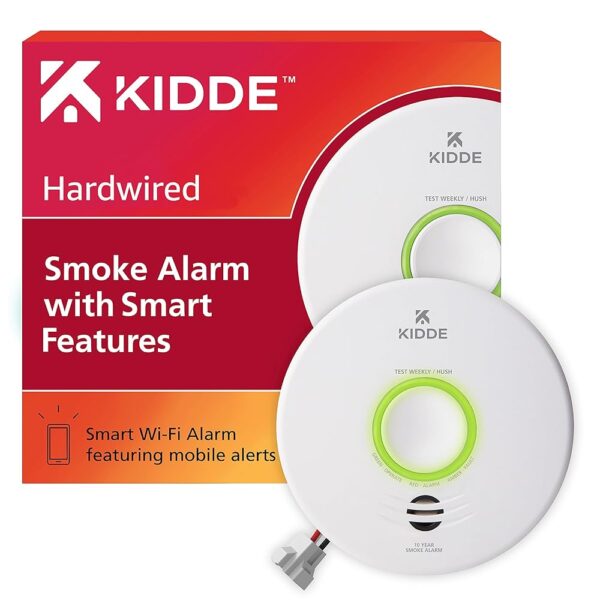 Kidde Smart Smoke Detector, WiFi, Alexa Compatible Device, Hardwired w/Battery Backup, Voice & App Alerts