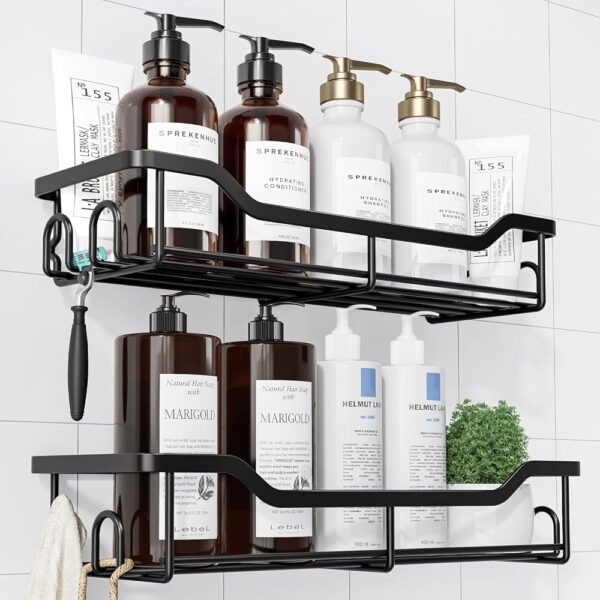 Kitsure Shower Caddy Large - Adhesive Shower Organizer, Stainless Steel Shower Shelf for Inside Shower, No Drill Bathroom Organizers and Storage, Home Decor Accessories, 2 Pack,...