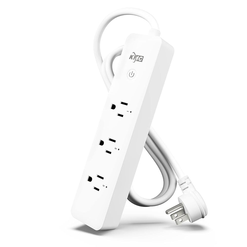 KMC 3-Outlet Smart Plug Power Strip, Surge Protector for Smart Home, Remote Control Lights and Devices, No Hub Required, ETL Certified, Compatible with Alexa and Google Home,...