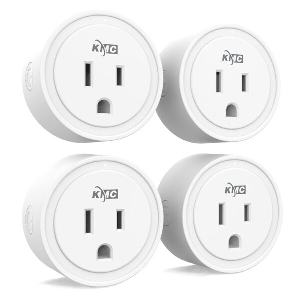 KMC Smart Plug Mini 4-Pack, Wi-Fi Outlets for Smart Home, Remote Control Lights and Devices from Anywhere, No Hub Required, ETL Certified, Works with Alexa and Google Home