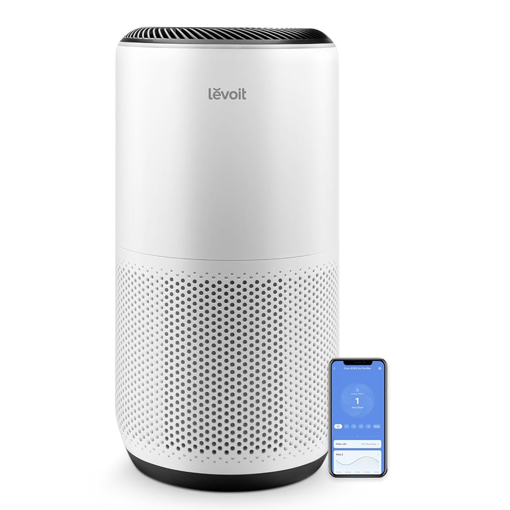 LEVOIT Air Purifiers for Home Large Room Up to 1980 Ft² in 1 Hr With Air Quality Monitor, HEPA Sleep Mode, Auto Mode, Smart WiFi, 3-in-1 Filter Captures Pet Allergies, Smoke,...