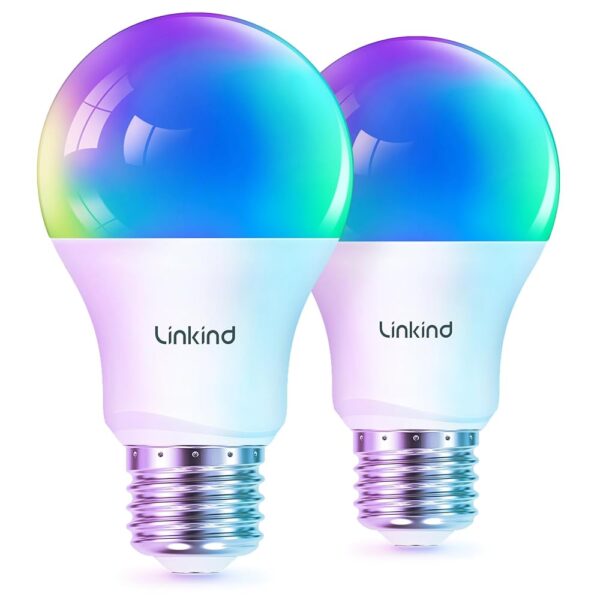 Linkind Matter Smart RGBTW Bulb, Smart Light Bulbs Work with Apple Home/Siri/Google Home/Alexa/SmartThings, LED Color Changing Light Music Sync, Smart Home Integration, 60W A19...