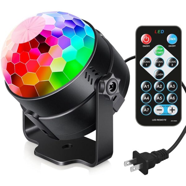 Luditek Sound Activated Party Lights with Remote Control Dj Lighting, Disco Ball Strobe Lamp 7 Modes Stage Light for Home Room Dance Parties Birthday Karaoke Halloween Christmas...