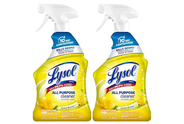 LYSOL All-Purpose Cleaner, Sanitizing and Disinfecting Spray, To Clean and Deodorize, Lemon Breeze Scent, 32oz, Pack of 2