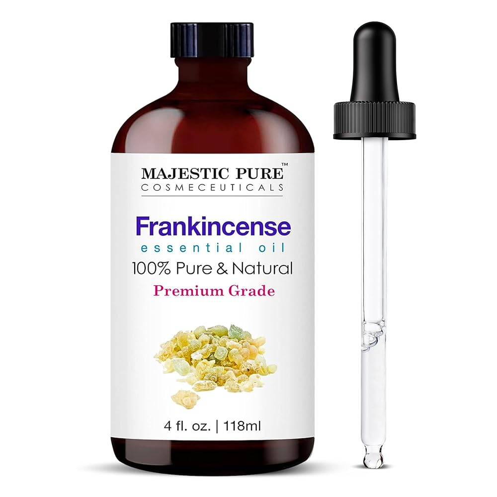 MAJESTIC PURE Frankincense Essential Oil | 100% Pure and Natural Frankincense Oil | Premium Grade Essential Oils for Hair Care, Home Diffusers, Skin, Aromatherapy, Massage and...