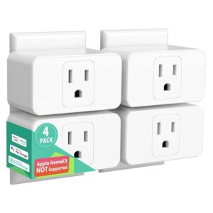 meross Wi-Fi Smart Plug Mini, 15 Amp & Reliable Wi-Fi Connection, Support Alexa, Google Home, Remote Control, Timer, Occupies Only One Socket, 2.4G WiFi Only, 4 Pack