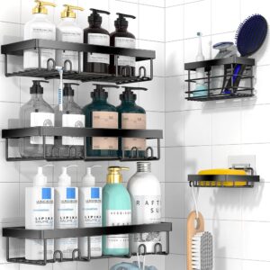 Moforoco Adhesive Shower Caddy Organizer Shelves Rack - 5 Pack Corner Bathroom Storage Organization, Home & Kitchen Decor Inside RV Accessories, Hanging First Apartment...