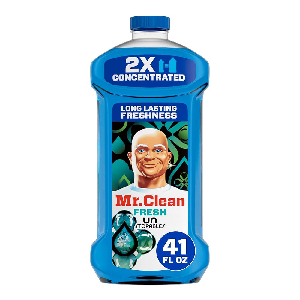 Mr. Clean 2X Concentrated Multi Surface Cleaner with Unstopables Fresh Scent, All Purpose Cleaner, 41 fl oz