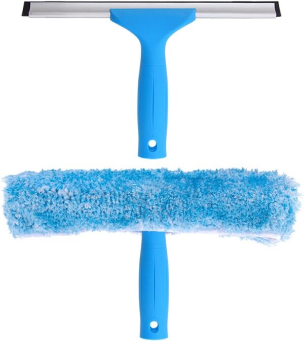 MR.SIGA Professional Window Cleaning Combo - Squeegee & Microfiber Window Scrubber, 10"