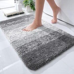 OLANLY Bathroom Rug Mat 24x16, Extra Soft and Absorbent Microfiber Bath Rugs, Non-Slip Plush Shaggy Bath Carpet, Machine Wash Dry, Bath Mats for Bathroom Floor, Tub and Shower,...