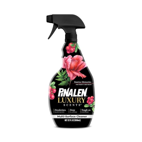 PINALEN Luxury Scent Spray Multipurpose Cleaner - Deep Cleans, Long Lasting Scent - Multisurface Bathroom & Kitchen Cleaner Supplies - Sunrise Memories (22 Fl. Oz)