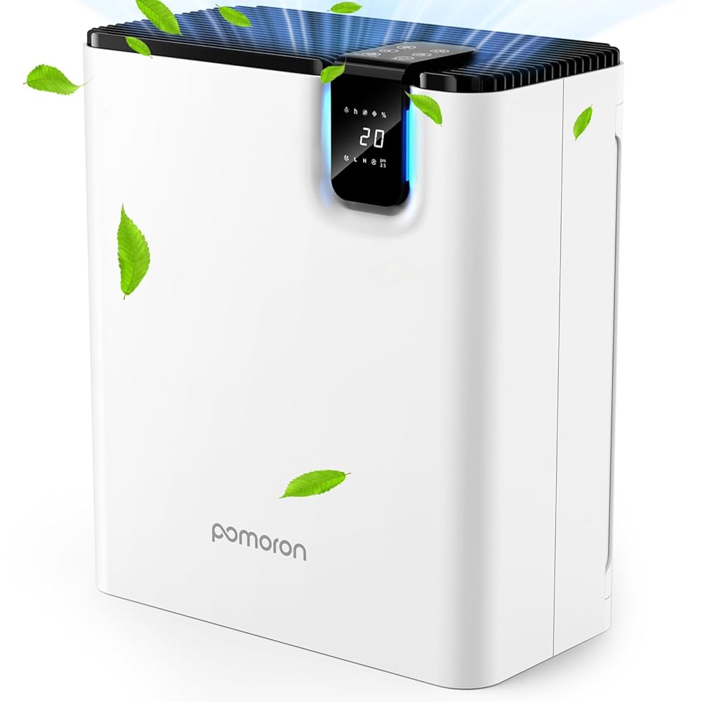 POMORON Air Purifiers for Home Large Room Up to 2500Ft² with Air Quality Sensor&Auto Mode, UV Light, H13 HEPA Air Purifiers Filter 99.97% of Pollen Allergies Smoke Pet Dander...