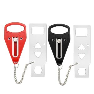 Portable Door Lock 2Pack Extra Lock for Additional Privacy and Safety in Home,Hotel and Apartment,Prevent Unauthorized Entry,Protect Family Security in...