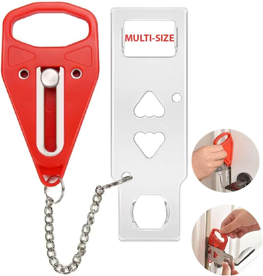 Portable Door Lock for Unauthorized Entry-Travel Safety-Home Safety-College Dorm Safety-Hotel Door Lock Security-Traveling Essentials-Extra Security