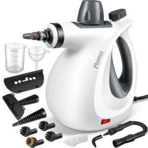 Pressurized Handheld Multi-Surface Natural Steam Cleaner with 12 pcs Accessories, Multi-Purpose Steamer for Home Use, Steamer for Cleaning Floor, Upholstery, Grout and Car