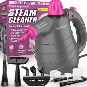 Pressurized Handheld Steam Cleaner with 10pcs Accessories&Safety Lock, Multi-Purpose Natural Deep Cleaning Steamer, Multi-Surface Steamer for Cleaning Home, Car, Upholstery,...