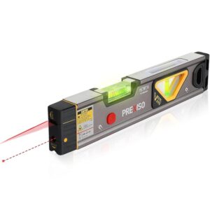 PREXISO 2-in-1 Laser Level 12 in Spirit Level with Light, 100Ft Alignment Point & 30Ft Leveling Line, Magnetic Laser Leveler Tool for Construction Picture Hanging Wall Writing...