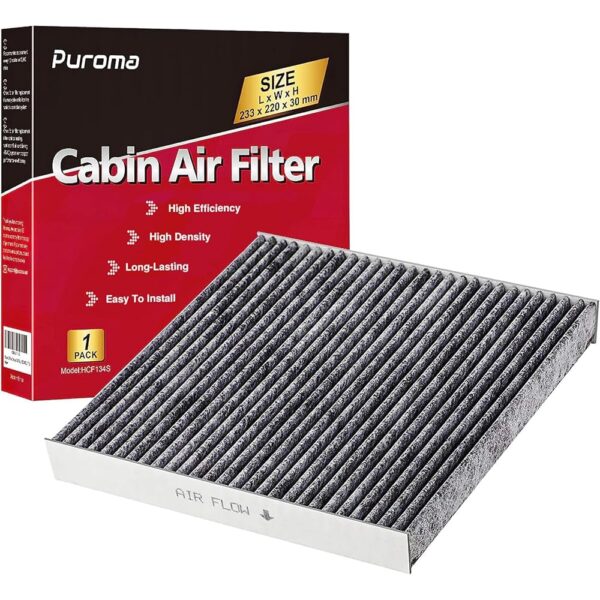 Puroma Cabin Air Filter with Activated Carbon, Replacement for CP134, CF10134, Honda & Acura, Civic, CR-V, Odyssey, CSX, ILX, MDX, RDX, AT134 (1 pc)