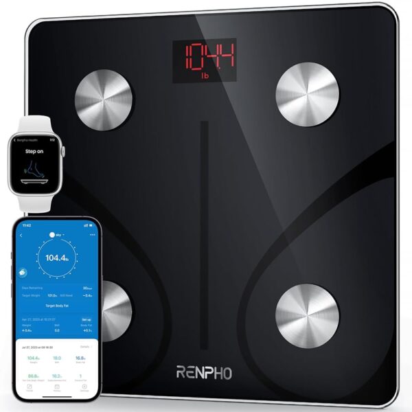 RENPHO Smart Scale for Body Weight, FSA HSA Eligible, Digital Bathroom Scale BMI Weighing Bluetooth Body Fat Scale, Body Composition Monitor Health Analyzer with Smartphone App,...