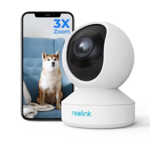 REOLINK E1 Zoom Indoor Security Camera, 2.4/5GHz Dual Band WiFi Camera, 5MP Plug-in Pet Camera, 360 Degree Baby/Dog Monitor with 3X Optical Zoom, Auto Tracking, Person/Pet...