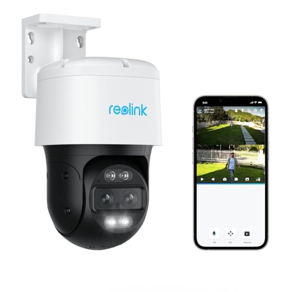 REOLINK PTZ Security Camera System 4K, IP PoE 360 Camera with Dual-Lens, Auto 6X Hybrid Zoomed Tracking, 355 Pan & 90 Tilt, Outdoor Surveillance, AI Detection, Trackmix PoE