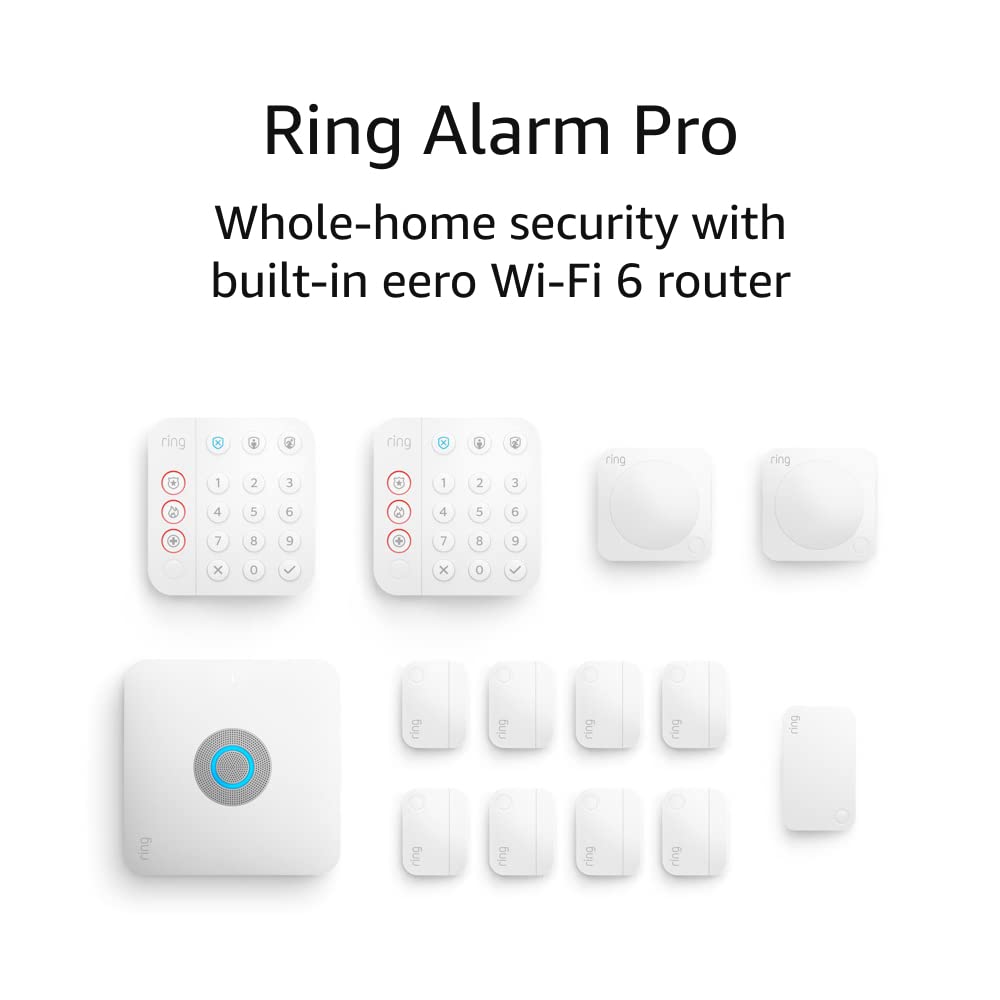 Ring Alarm Pro 14-Piece Kit - built-in eero Wi-Fi 6 router and 30-day free Ring Protect Pro subscription