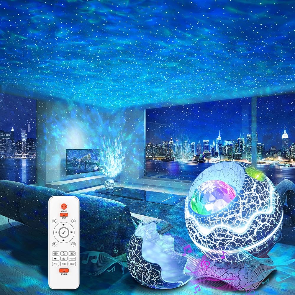 Rossetta Star Projector, Galaxy Projector for Bedroom, Remote Control & White Noise Bluetooth Speaker, 14 Colors LED Night Lights for Kids Room, Adults Home Theater, Party,...