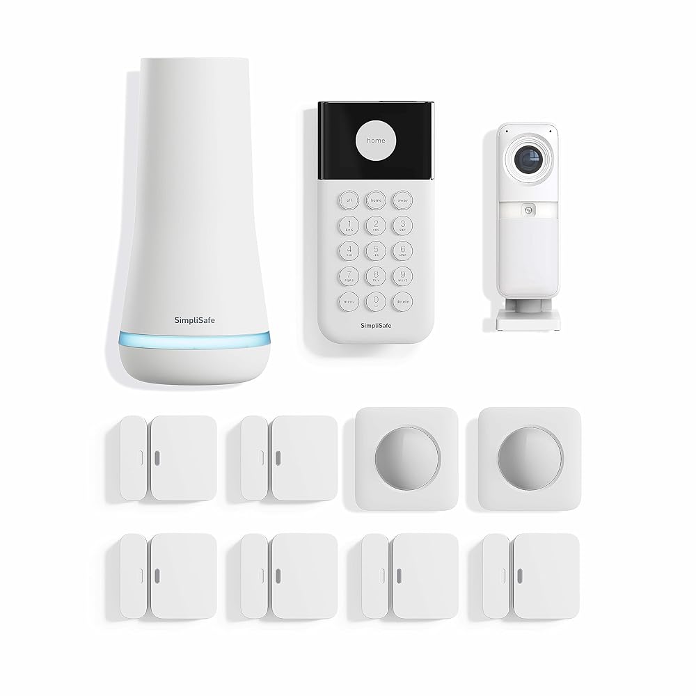 SimpliSafe 11 Piece Wireless Home Security System Gen 3 with Wireless Indoor HD Camera - Optional 24/7 Professional Monitoring - No Contract - Compatible with Alexa and Google...