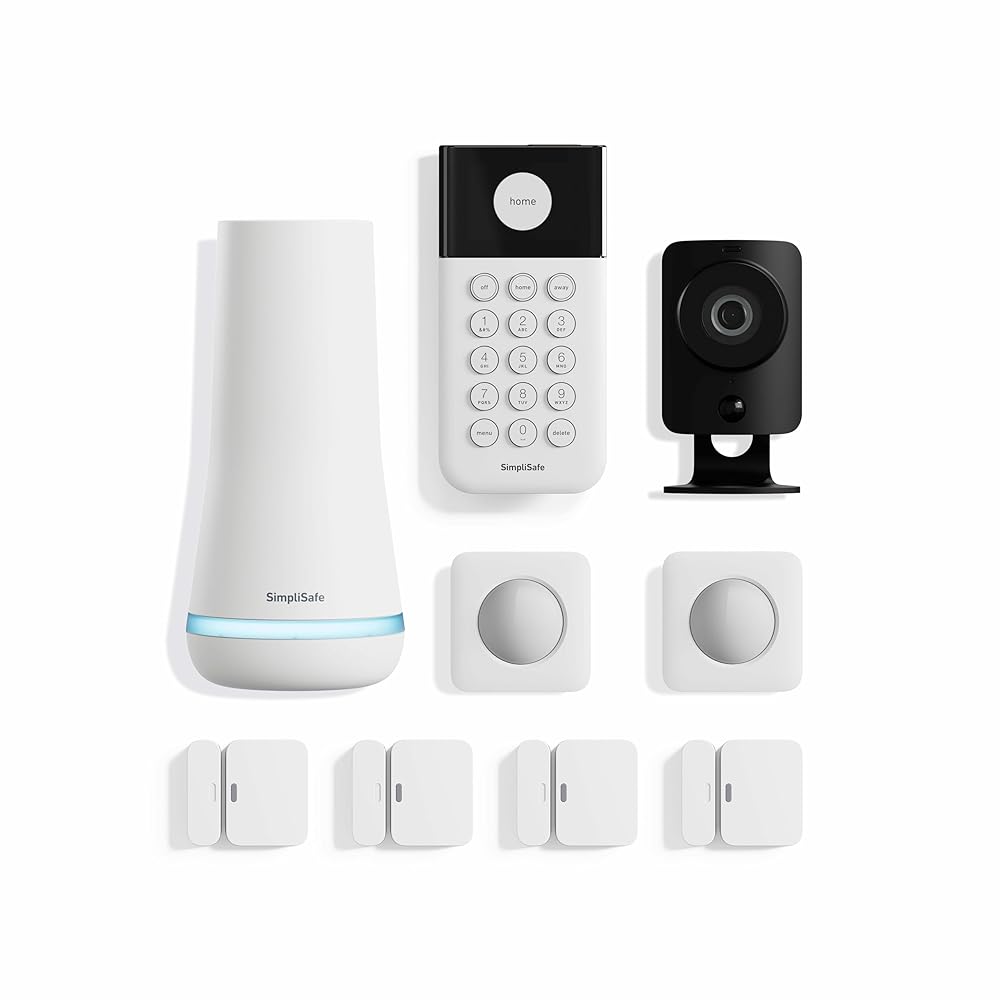 SimpliSafe 9 Piece Wireless Home Security System w/HD Camera - Optional 24/7 Professional Monitoring - No Contract - Compatible with Alexa and Google Assistant