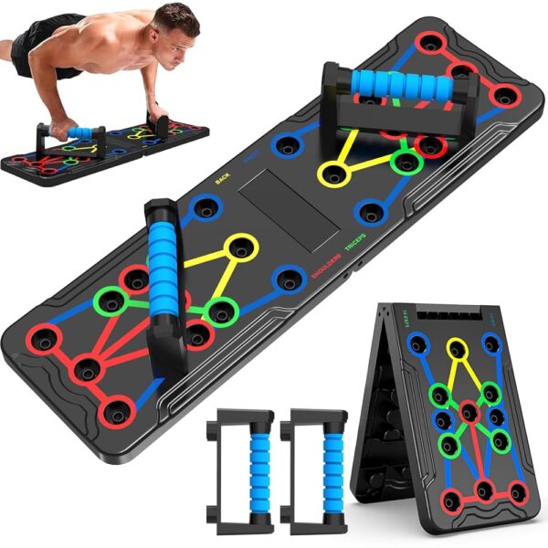 Solid Push Up Board 15 in 1 Home Workout Equipment Multi-Functional Pushup Stands System Fitness Floor Chest Muscle Exercise Professional Equipment Burn Fat Strength Training...