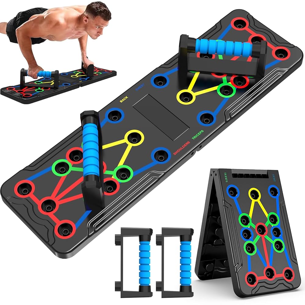 Solid Push Up Board 15 in 1 Home Workout Equipment Multi-Functional Pushup Stands System Fitness Floor Chest Muscle Exercise Professional Equipment Burn Fat Strength Training...