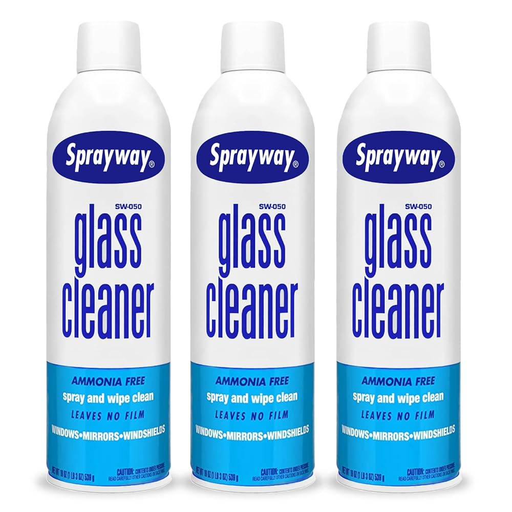 Sprayway Glass Cleaner, SW-050 19 oz Cleaner for Auto and Home for a Streak-Free Shine, Deep Cleaning Foaming Action, Safe for Tinted & Non-Tinted Windows, Ammonia Free Foam...