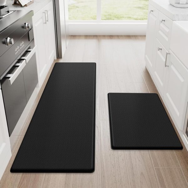 StepRite Kitchen Mats, 2PCS Kitchen Rugs, Cushioned Anti Fatigue Kitchen Mats for Floor, Non-Slip Standing Desk Mat, Waterproof Kitchen Rug Set for Kitchen, Floor,...