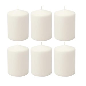 Stonebriar 35 Hour Long Burning Unscented Pillar Candles, 3x4, White