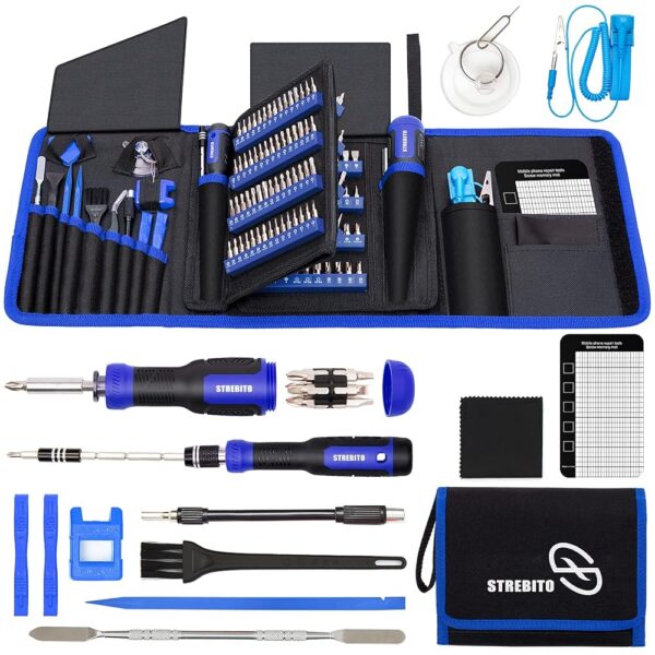 STREBITO Precision Screwdriver Set 191-Piece Multi-Bit Screwdriver 1/4 Inch Nut Driver Home Improvement Tool Electronic Repair Kit for Computer, iPhone, Laptop, PC, Cell Phone,...