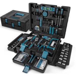 Sundpey 379-PCs Home Tool Kit - Portable Complete Household and Auto Repair Tool Set - Hand General Basic Tool Box Storage Case with Drawer - Full Basic Toolkit for Handyman &...