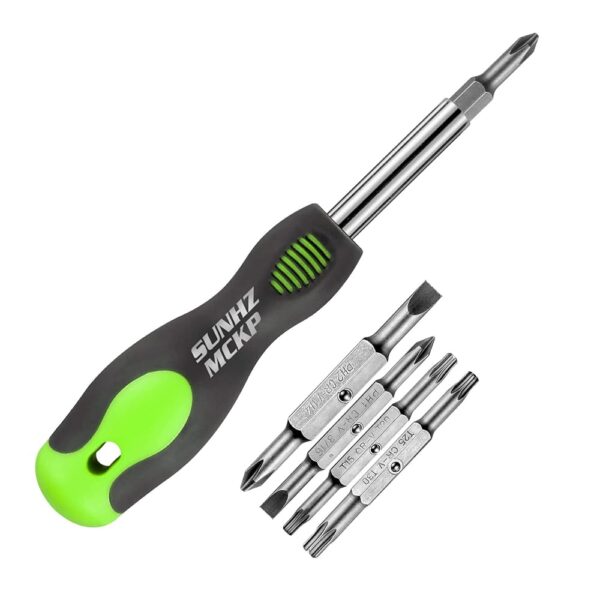 SUNHZMCKP 8 in 1 Screwdriver, Portable multi-purpose screwdriver set，High-Strength Bits, Phillips, Slotted, Torx，Suitable for outdoor and daily repair tools,Practical hand tools