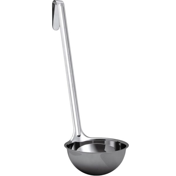 Super Sturdy, Ergonomic 8 Oz. Soup Ladle 1 Pk. Stainless Steel Ladles with Long Handles. Best Kitchen Accessories for Stirring, Portioning and Serving Soups, Chili and Stew in...