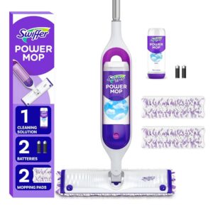 Swiffer PowerMop Multi-Surface Mop Kit for Floor Cleaning, Fresh Scent, Mopping Kit Includes PowerMop, 2 Mopping Pad Refills, 1 Floor Cleaning Solution with Fresh Scent and 2...