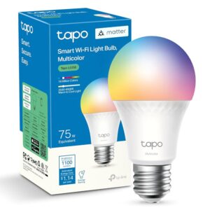 Tapo TP-Link Smart Light Bulbs, 1100 Lumens High Brightness(75W Equivalent), Matter-Certified, 16M Colors RGBW LED Bulb, Dimmable, CRI>90, Voice Control w/Siri, Alexa & Google...