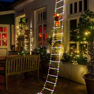 Toodour LED Christmas Lights - 10ft Christmas Decorative Ladder Lights with Santa Claus, Christmas Decorations Lights for Indoor Outdoor, Window, Garden, Home, Wall, Xmas Tree...