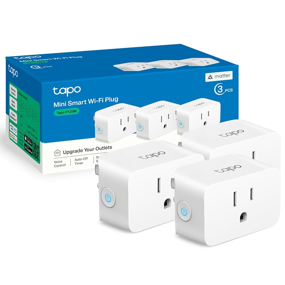 TP-Link Tapo Matter Supported Smart Plug Mini, Compact Design, 15A/1800W Max, Super Easy Setup, Works with Apple Home, Alexa & Google Home, UL Certified, 2.4G Wi-Fi Only, White,...