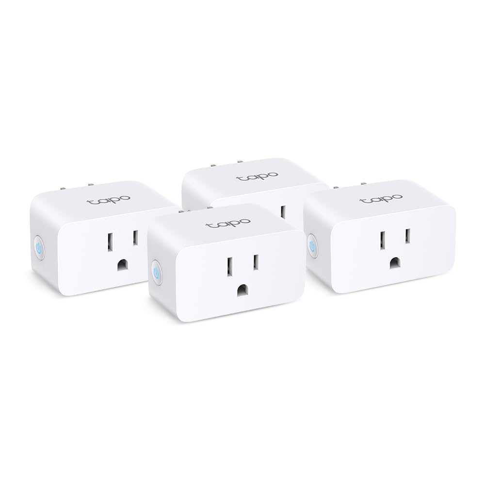 TP-Link Tapo Wi-Fi Smart Plug, 𝗘𝗻𝗲𝗿𝗴𝘆 𝗠𝗼𝗻𝗶𝘁𝗼𝗿𝗶𝗻𝗴, Compatible with Alexa & Google Home & Samsung SmartThings, Timer, 15A/1800W Max, ETL Certified, 2.4G Wi-Fi Only, Tapo P115(4-Pack)