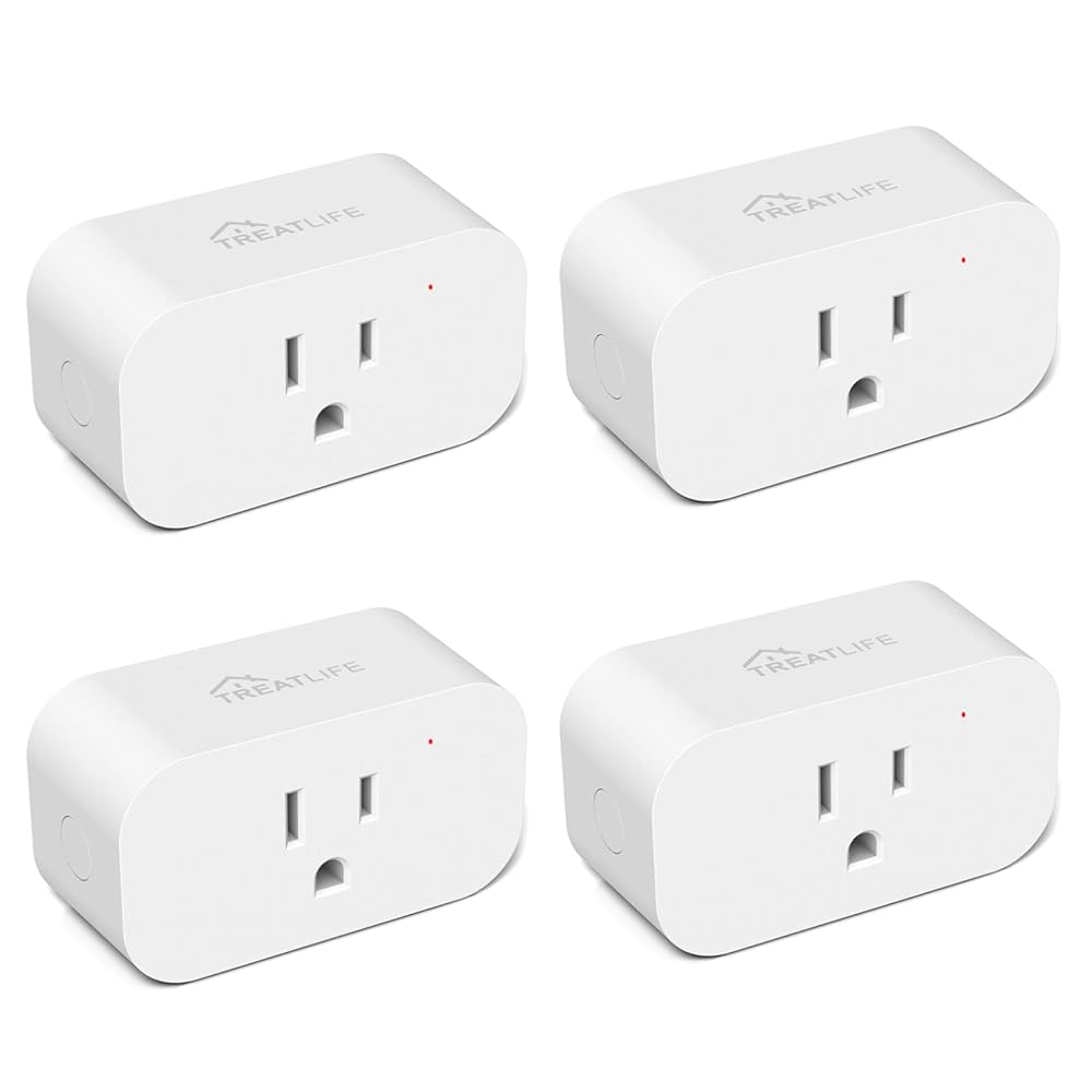 TREATLIFE Smart Plugs 4 Pack, Works with Alexa and Google Home, 7 Day Heavy Duty Programmable Timer, 1800W 15A WiFi Smart Outlet, Child Lock, Vacation Mode, Reliable WiFi...