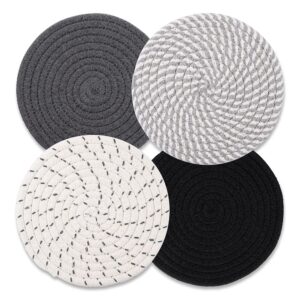 Trivets for Hot Dishes, Hot Pads for Kitchen, 7'' Trivets for Hot Pots and Pans, Pot Holders for Kitchen, Pot Holders Heat Resistant 4-Pcs, Trivets for Table, Kitchen Essentials...